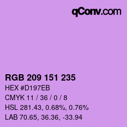 Color code: RGB 209 151 235 | qconv.com