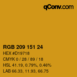 カラーコード: RGB 209 151 24 | qconv.com