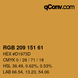 Color code: RGB 209 151 61 | qconv.com