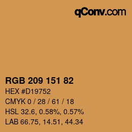 カラーコード: RGB 209 151 82 | qconv.com