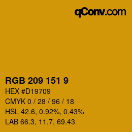 Color code: RGB 209 151 9 | qconv.com