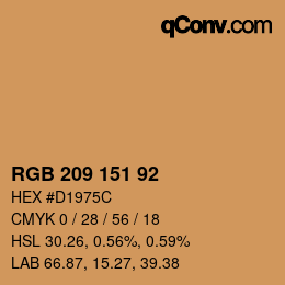 カラーコード: RGB 209 151 92 | qconv.com