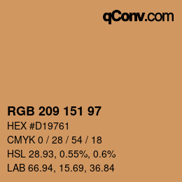 Farbcode: RGB 209 151 97 | qconv.com