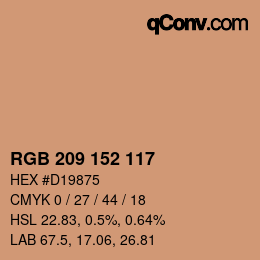 カラーコード: RGB 209 152 117 | qconv.com