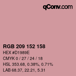 カラーコード: RGB 209 152 158 | qconv.com