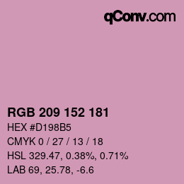 カラーコード: RGB 209 152 181 | qconv.com