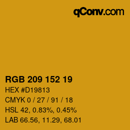 Color code: RGB 209 152 19 | qconv.com