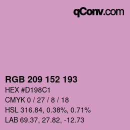 カラーコード: RGB 209 152 193 | qconv.com