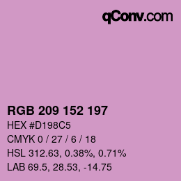 カラーコード: RGB 209 152 197 | qconv.com