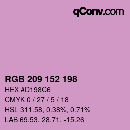 カラーコード: RGB 209 152 198 | qconv.com