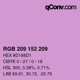 颜色代码: RGB 209 152 209 | qconv.com