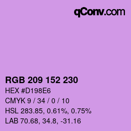 カラーコード: RGB 209 152 230 | qconv.com