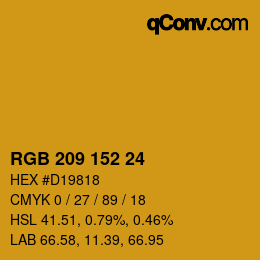 カラーコード: RGB 209 152 24 | qconv.com