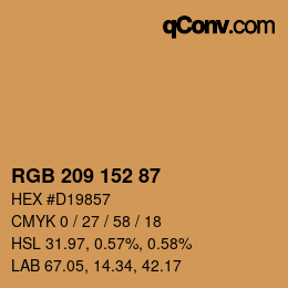 颜色代码: RGB 209 152 87 | qconv.com