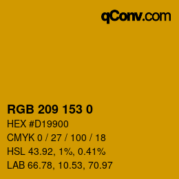 Color code: RGB 209 153 0 | qconv.com