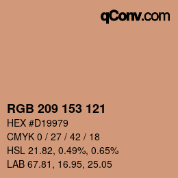 Color code: RGB 209 153 121 | qconv.com