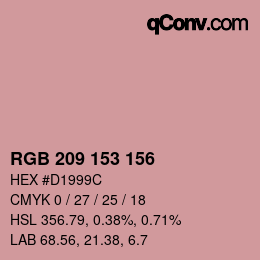 颜色代码: RGB 209 153 156 | qconv.com