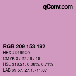 カラーコード: RGB 209 153 192 | qconv.com