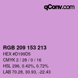 Color code: RGB 209 153 213 | qconv.com