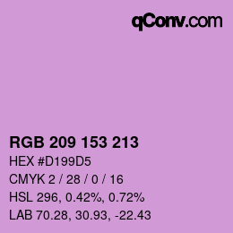 Color code: RGB 209 153 213 | qconv.com