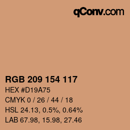 Color code: RGB 209 154 117 | qconv.com