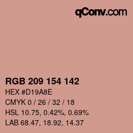 Color code: RGB 209 154 142 | qconv.com