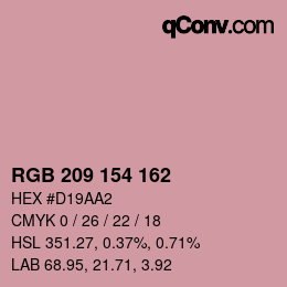 カラーコード: RGB 209 154 162 | qconv.com