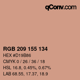 カラーコード: RGB 209 155 134 | qconv.com