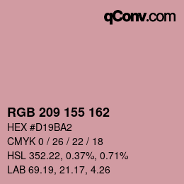 カラーコード: RGB 209 155 162 | qconv.com