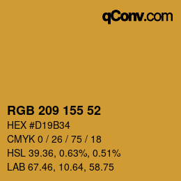 Color code: RGB 209 155 52 | qconv.com