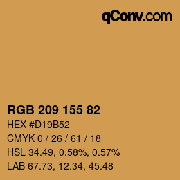 Color code: RGB 209 155 82 | qconv.com