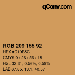 颜色代码: RGB 209 155 92 | qconv.com