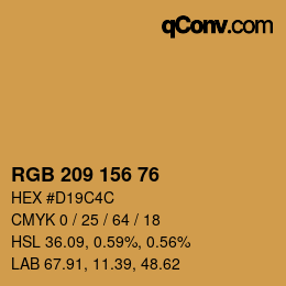 颜色代码: RGB 209 156 76 | qconv.com