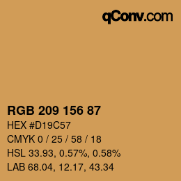 颜色代码: RGB 209 156 87 | qconv.com
