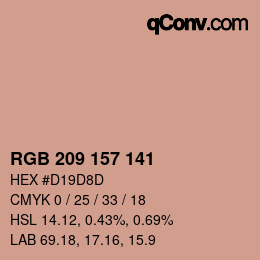 Color code: RGB 209 157 141 | qconv.com