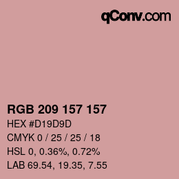 カラーコード: RGB 209 157 157 | qconv.com