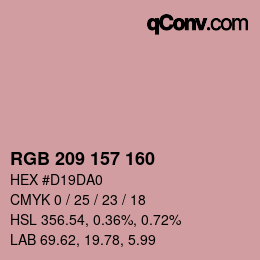 カラーコード: RGB 209 157 160 | qconv.com