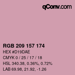 カラーコード: RGB 209 157 174 | qconv.com
