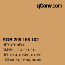 颜色代码: RGB 209 158 102 | qconv.com