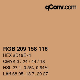 カラーコード: RGB 209 158 116 | qconv.com