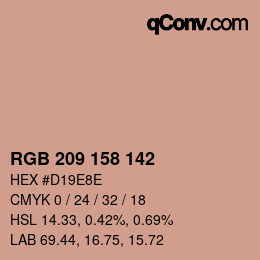 Color code: RGB 209 158 142 | qconv.com