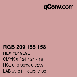 カラーコード: RGB 209 158 158 | qconv.com