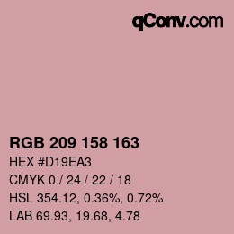 颜色代码: RGB 209 158 163 | qconv.com