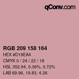 Color code: RGB 209 158 164 | qconv.com