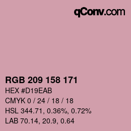 カラーコード: RGB 209 158 171 | qconv.com