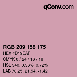 颜色代码: RGB 209 158 175 | qconv.com