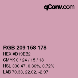 カラーコード: RGB 209 158 178 | qconv.com