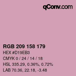 Color code: RGB 209 158 179 | qconv.com