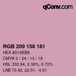 Color code: RGB 209 158 181 | qconv.com