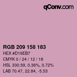 颜色代码: RGB 209 158 183 | qconv.com